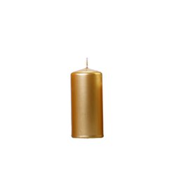 Válcová svíčka zlatá perleť 15 cm